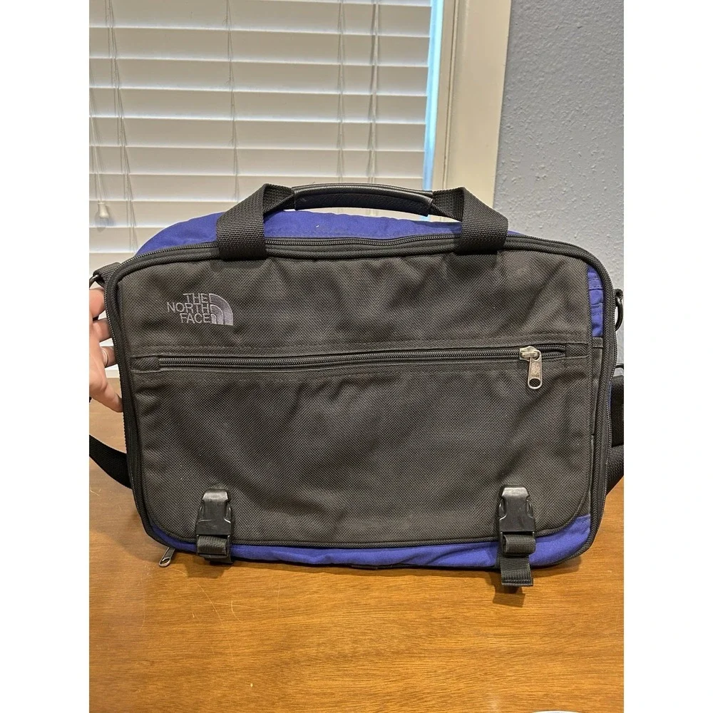 Large North Face Blue Base Camp Messenger Shoulder Bag Laptop Bag